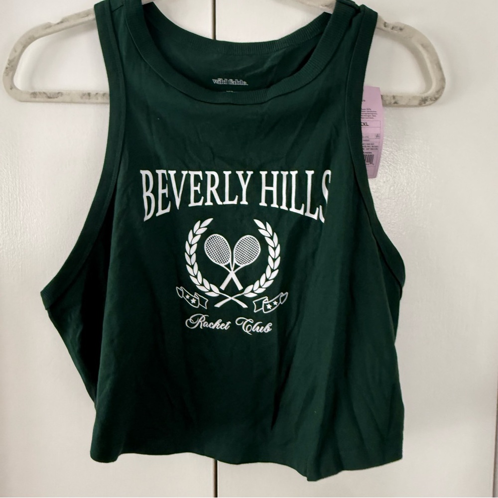 Wild Fable Dark Green Beverly Hills Crop Top